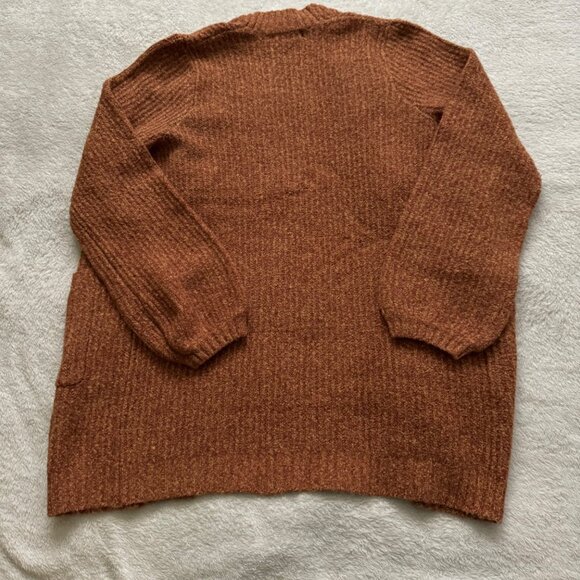 Marine Layer Ontario Cardigan Rust Medium Cozy Cotton Nylon Blend pockets new - Picture 9 of 11